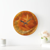 Orangefarbene Rose mit Herz Große Wanduhr (Zuhause)