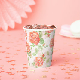 Orangefarbene Rose Pappbecher