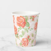 Orangefarbene Rose Pappbecher (Rückseite)