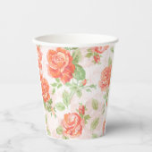 Orangefarbene Rose Pappbecher (Vorderseite)