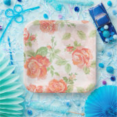 Orangefarbene Rose Pappteller (Party)