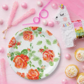 Orangefarbene Rose Pappteller (Party)