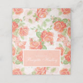 Orangefarbene Rose Platzkarte (Außenseite Aufgefaltet)