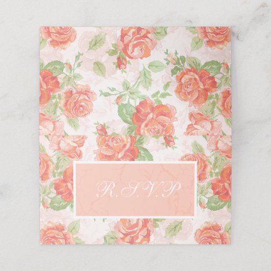 Orangefarbene Rose Platzkarte (Außenseite Aufgefaltet)