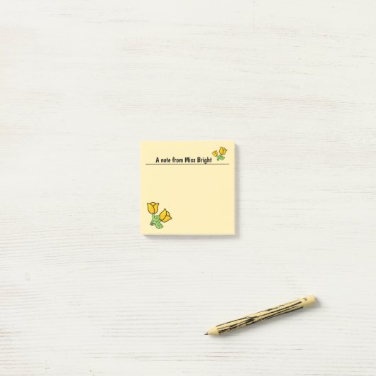 Orangefarbene Rose Post-it Klebezettel (Auf Schreibtisch)