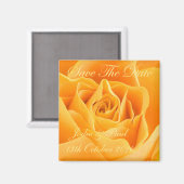 Orangefarbene Rose - Save the Date - Hochzeit - Ve Magnet (Vorderseite/Rückseite)