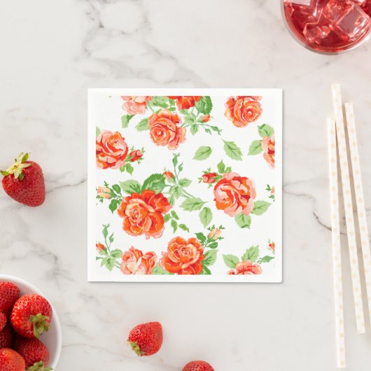 Orangefarbene Rose Serviette (Beispiel)