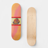Orangefarbene Rose Skateboard (Vorderseite)