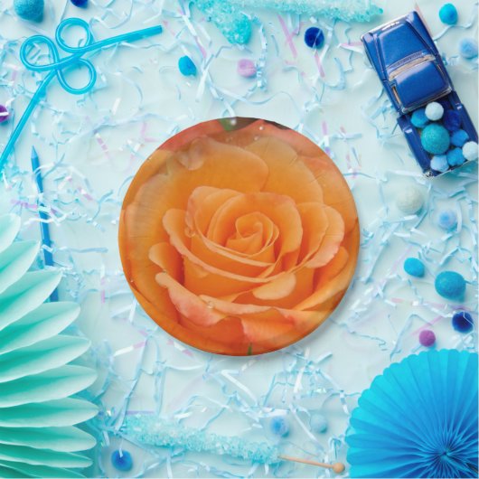 Orangefarbene Rose Teller (Party)