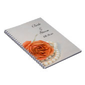 Orangefarbene Rose und Perlen Hochzeit Notizblock (Rechte Seite)