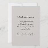 Orangefarbene Rose und weiße Perlen beim Hochzeits Einladung (Rückseite)