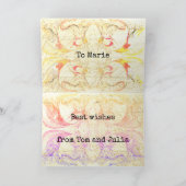 Orangefarbene Rose Viktorianische Fantasie anpassb Karte (Innenseite)