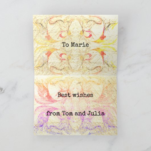 Orangefarbene Rose Viktorianische Fantasie anpassb Karte (Innenseite)