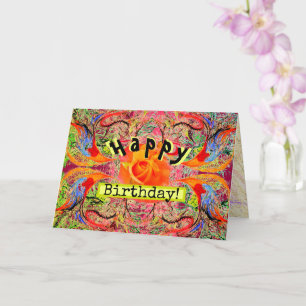 Orangefarbene Rose Viktorianische Fantasie anpassb Karte