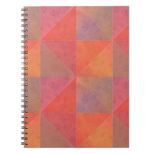 Orangefarbene rote Dreiecke Wasserfarbene Geometri Notizblock