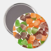 Orangefarbene rote Kaugummi mit Zucker bestreut Magnet (Vorderseite/Rückseite)