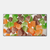 Orangefarbene rote Kaugummi mit Zucker bestreut Schreibtischunterlage (Vorderseite)