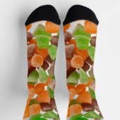 Orangefarbene rote Kaugummi mit Zucker bestreut Socken (Oben)