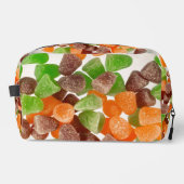 Orangefarbene rote Kaugummi mit Zucker bestreut Waschbeutel (Vorderseite)