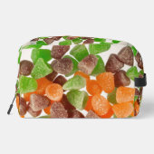 Orangefarbene rote Kaugummi mit Zucker bestreut Waschbeutel (Rückseite)