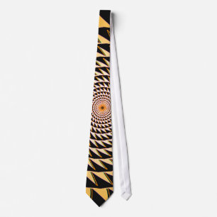 Orangefarbene Sägezahnspirale: Custom Necktie Krawatte