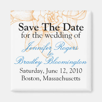 Orangefarbene Save the Date Hochzeitsmagnete-Favor Magnet