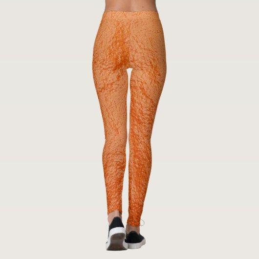 Orangefarbene Schale Leggings (Rückseite)