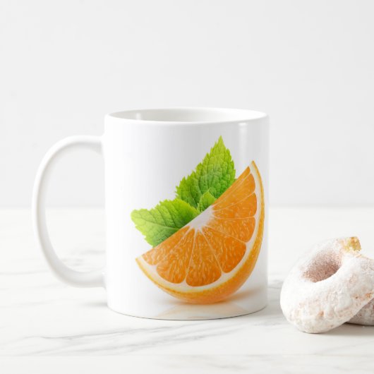 Orangefarbene Scheibe Kaffeetasse (Mit Donut)