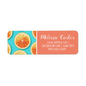 Orangefarbene Scheiben auf blau (Vorne)