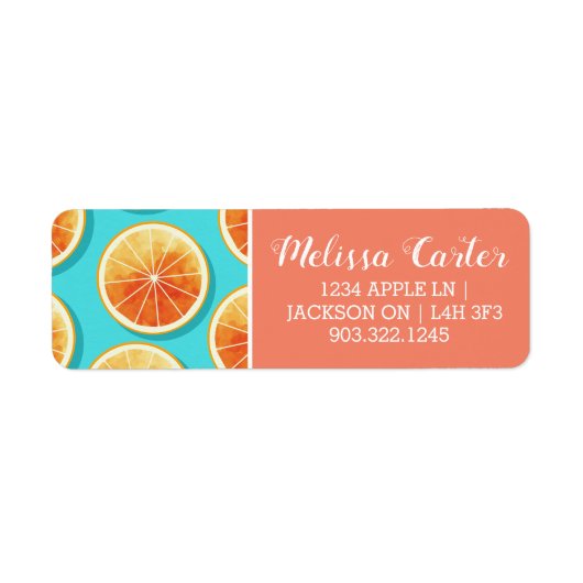 Orangefarbene Scheiben auf blau (Vorne)