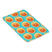 Orangefarbene Scheiben auf blau Magnet (Rechte Seite)