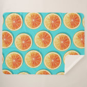 Orangefarbene Scheiben auf blau Sherpadecke (Vorderseite (Horizontal))