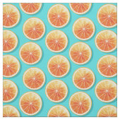 Orangefarbene Scheiben auf blau Stoff (Muster)