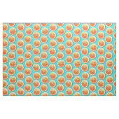 Orangefarbene Scheiben auf blau Stoff (Fat Quarter (45,7 x 55,9 cm))