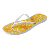 Orangefarbene Scheiben Badesandalen (Schrägansicht)