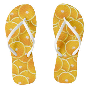 Orangefarbene Scheiben Badesandalen