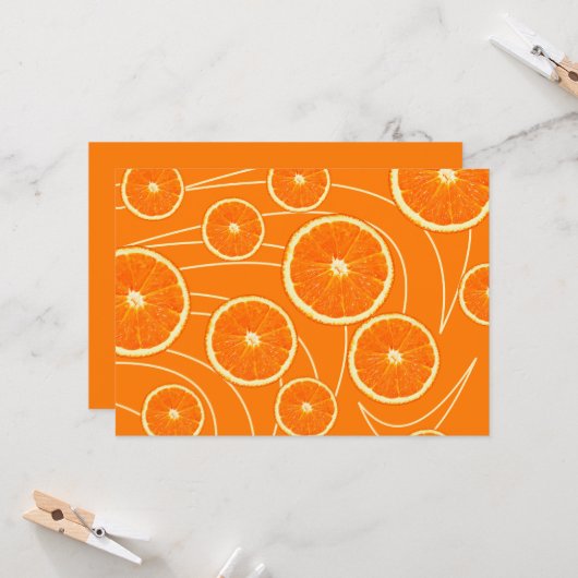 Orangefarbene Scheiben Einladung (Vorderseite/Rückseite Beispiel)