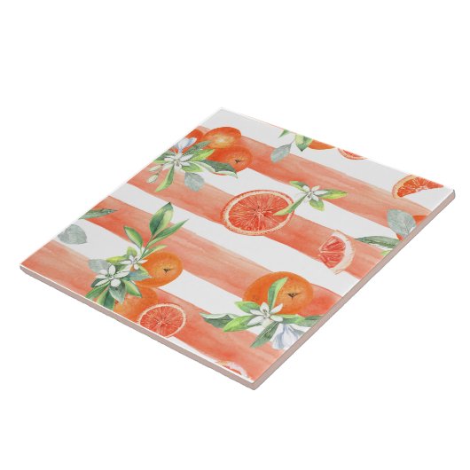 Orangefarbene Scheiben Fliese (Seite)