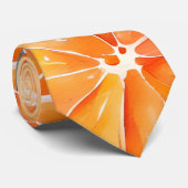 Orangefarbene Scheiben Frische Aquarellfarben Zitr Krawatte (Gerollt)