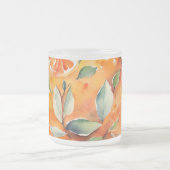 Orangefarbene Scheiben Frische Aquarellfarben Zitr Mattglastasse (Mittel)