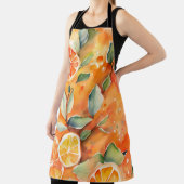 Orangefarbene Scheiben Frische Aquarellfarben Zitr Schürze (InSitu)