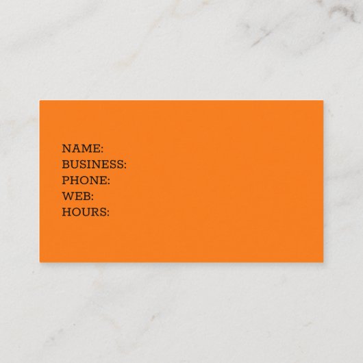 Orangefarbene Scheiben für die Rotation von Peels Visitenkarte (Rückseite)