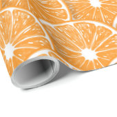 Orangefarbene Scheiben Geschenkpapier (Rolleneckpunkt)