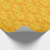 Orangefarbene Scheiben Geschenkpapier (Ecke)