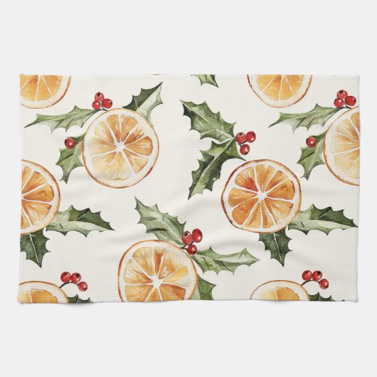 Orangefarbene Scheiben Geschirrtuch (Horizontal)