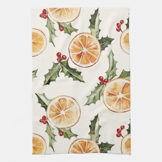 Orangefarbene Scheiben Geschirrtuch (Vertikal)