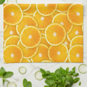 Orangefarbene Scheiben Geschirrtuch (Gefaltet)