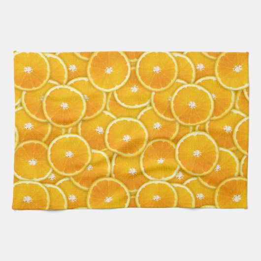 Orangefarbene Scheiben Geschirrtuch (Horizontal)