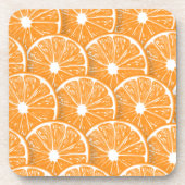 Orangefarbene Scheiben Getränkeuntersetzer (Vorderseite)