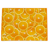 Orangefarbene Scheiben Große Geschenktüte (Vorderseite)
